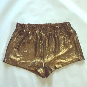 Free People Bronze sequin shorts